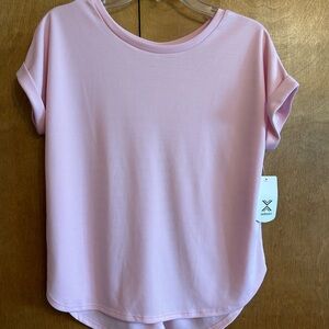 Xersion Pink Short Sleeve Relaxed Tee Size LP